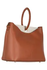 Elleme  Leer Dames Schoudertas, bruin