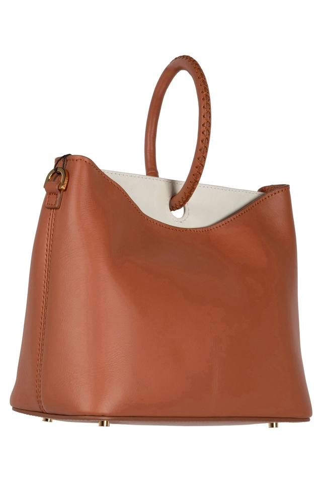 Elleme  Leer Dames Schoudertas, bruin