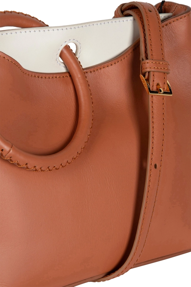 Elleme  Leer Dames Schoudertas, bruin