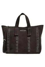 Bimba y Lola Suède Leren Schoudertas Dames , antraciet