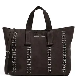 Bimba y Lola Suède Leren Shopper, antraciet