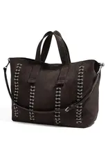 Bimba y Lola Suède Leren Schoudertas Dames , antraciet