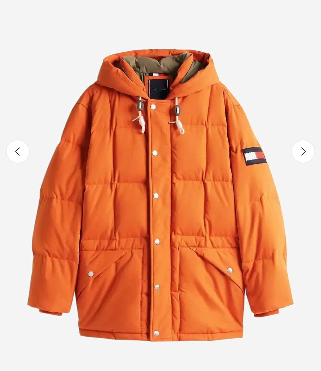 Tommy Hilfiger Heren Gewatteerde Dons Winterjas, oranje