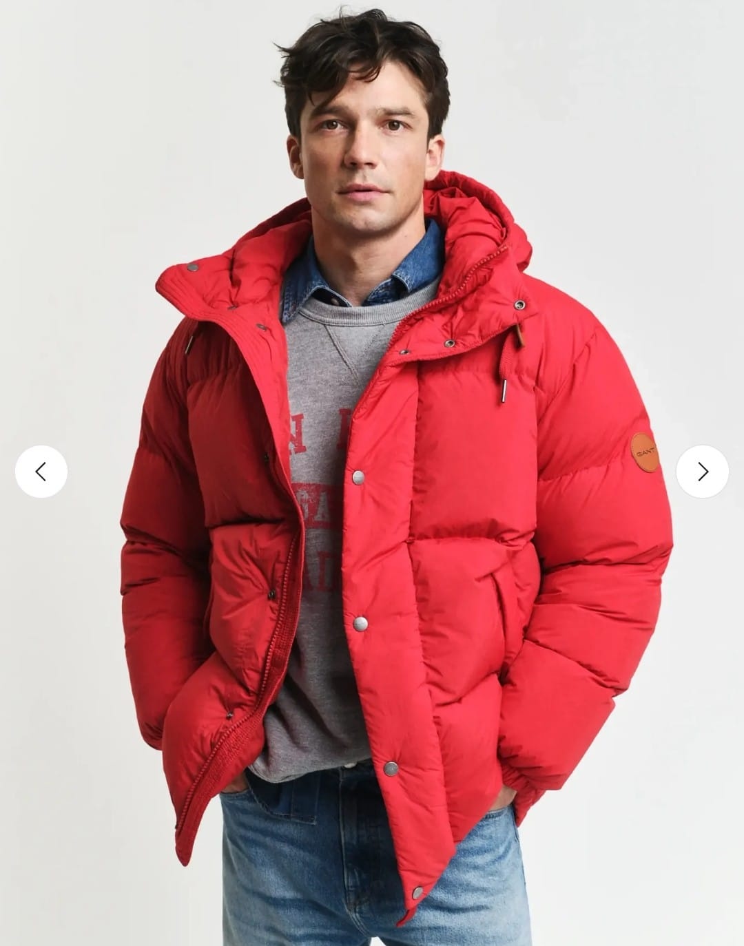 GANT Heren Donzen Winterjas, rood