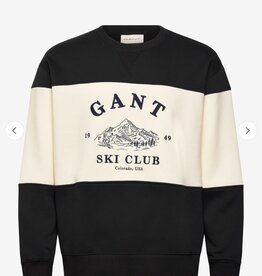 GANT Geblokte Geborduurde SWEATER, zwart