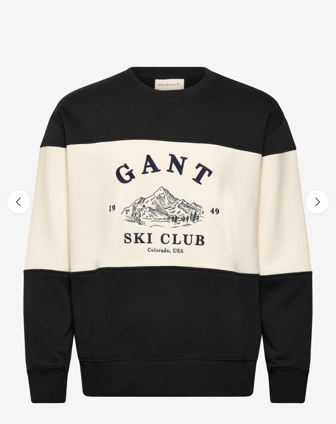GANT Heren Geborduurde Sweatshirt, zwart/wit