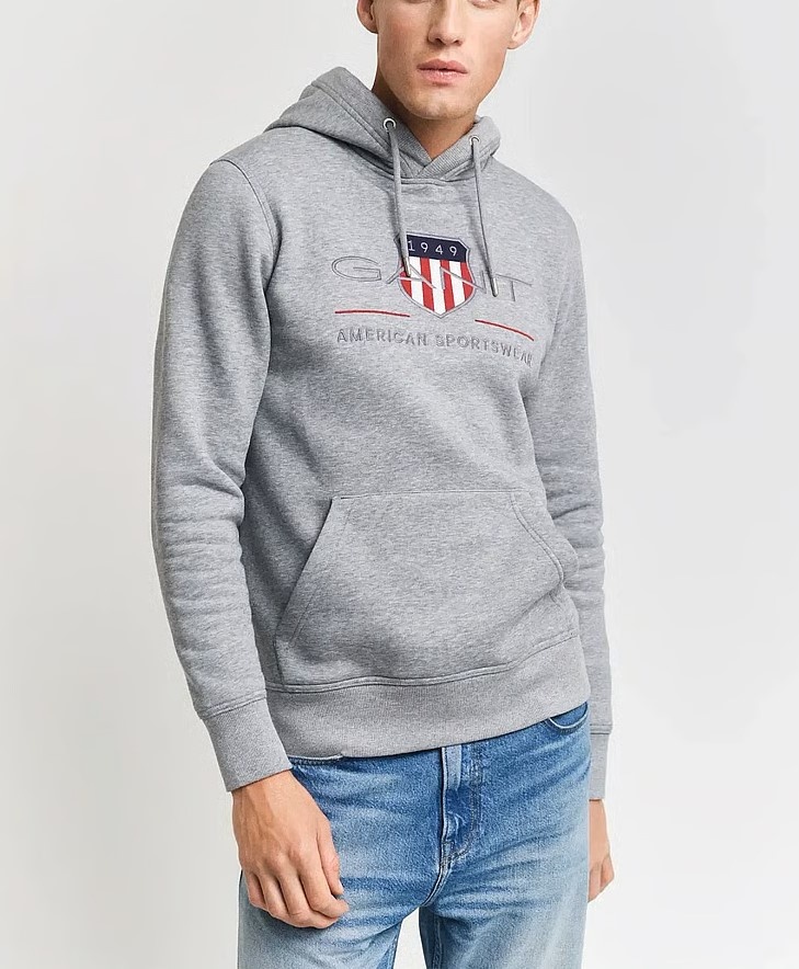 GANT ESTABLISHED Heren Hoodie, grijs