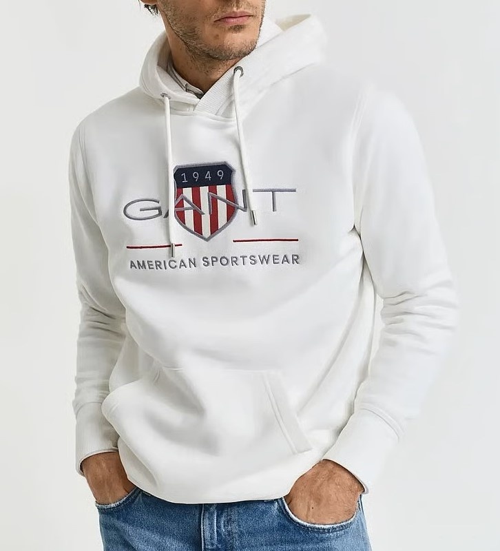 GANT ESTABLISHED Heren Hoodie, wit