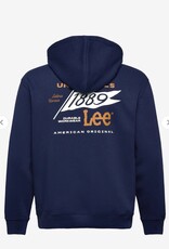 Lee Jeans Heren Logo Hoodie, blauw