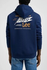 Lee Jeans Heren Logo Hoodie, blauw