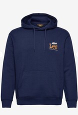 Lee Jeans Heren Logo Hoodie, blauw