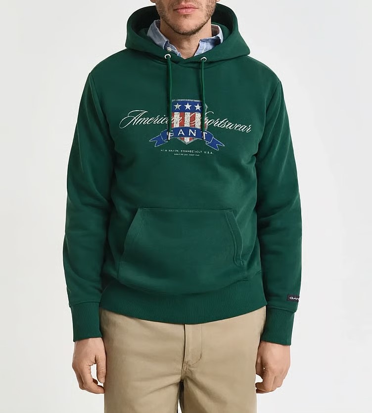 GANT Grafische Heren Hoodie, groen