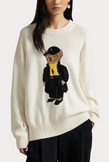 Polo Ralph Lauren Beer Dames gebreide trui, gebroken wit