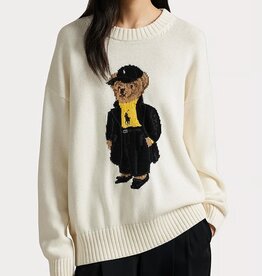 Polo Ralph Lauren Beer gebreide trui, gebroken wit