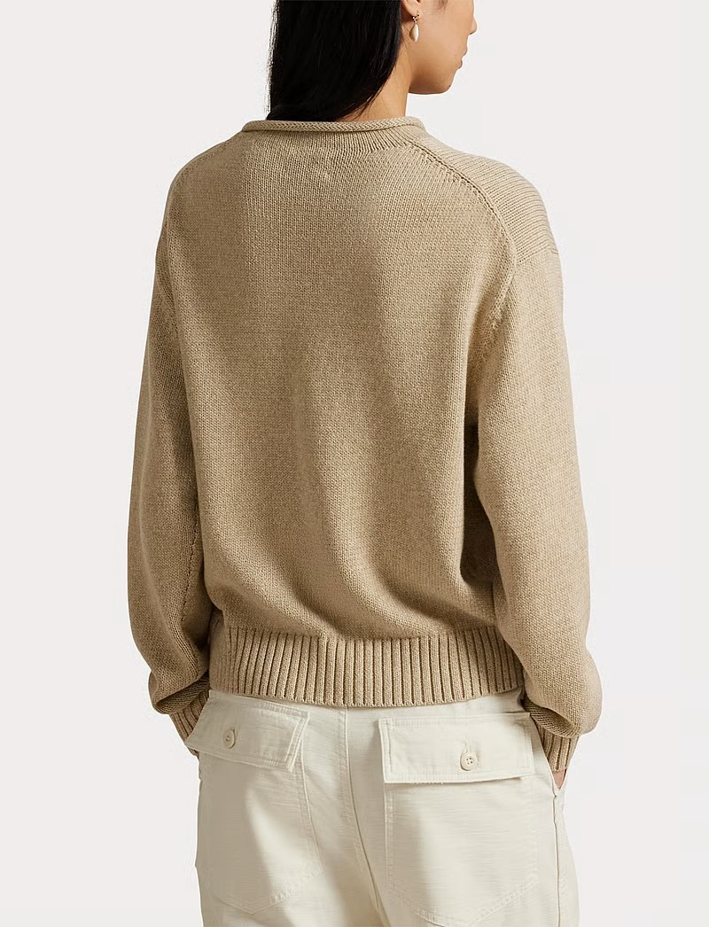 Polo Ralph Lauren Beer Dames gebreide Sweater, beige