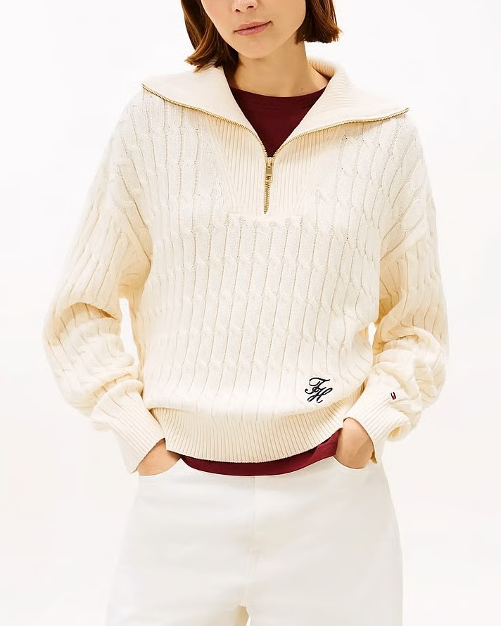 Tommy Hilfiger Dames Gebreide Sweater, beige
