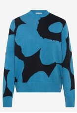 Marimekko Dames Ronde hals Gebreide Trui, blauw