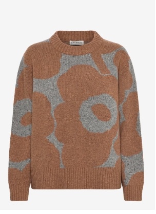 Marimekko Dames Ronde hals Gebreide Trui, bruin