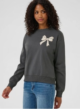 Kaffe Dames Ronde hals Sweater, grijs