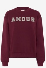 Kaffe Dames Ronde hals Sweater, Bordeaux rood