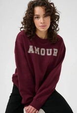 Kaffe Dames Ronde hals Sweater, Bordeaux rood