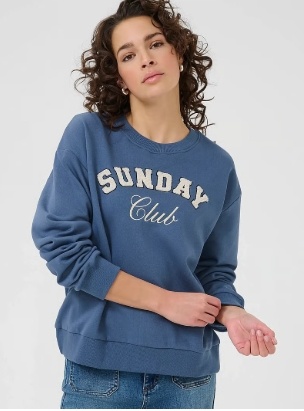 Kaffe Dames Ronde hals Sweater, blauw