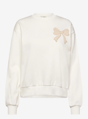 Kaffe Dames Ronde hals Katoen Sweater, wit