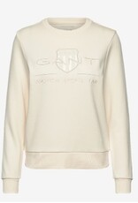 GANT Dames Ronde hals Katoen Sweater, wit