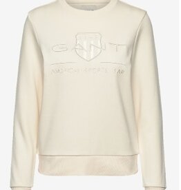 GANT Ronde hals Katoen Sweater, wit