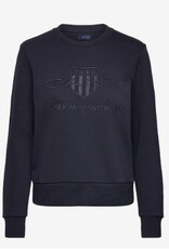GANT Dames Ronde hals Katoen Sweater, blauw