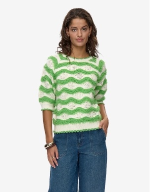 Nümph Dames Ronde hals Gebreide Trui, groen