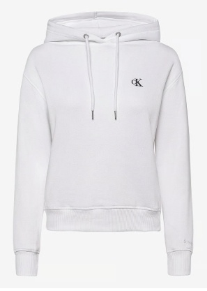 Calvin Klein Jeans Dames Hoodie met capuchon, wit