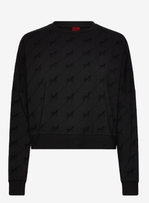 HUGO Dames Ronde hals Sweater, zwart