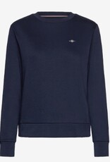 GANT Dames Ronde hals Katoen Sweater, blauw