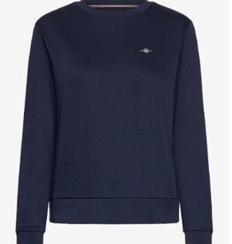 GANT Ronde hals Katoen Sweater, blauw