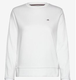 GANT Ronde hals Katoen Sweater, wit