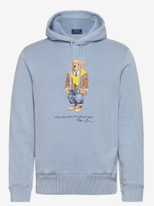 Polo Ralph Lauren Heren Fleece Beer Hoodie, lichtblauw