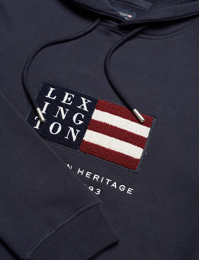 Lexington Clothing Heren Hoodie met capuchon, blauw