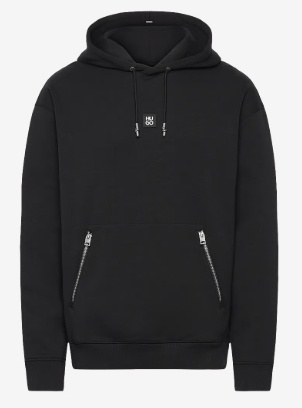 HUGO Heren Hoodie met capuchon, zwart