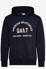 GANT Graphic Heren Hoodie met capuchon, blauw
