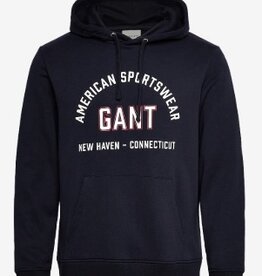 GANT Heren Hoodie met capuchon, blauw