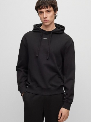 HUGO Heren Hoodie met capuchon, zwart