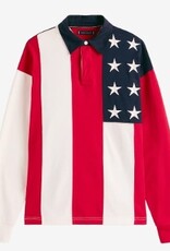 Tommy Hilfiger AMERICA Flag Rugby Heren Poloshirt, rood
