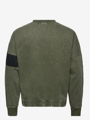Umbro Washed Heren Ronde hals Sweatshirt, groen