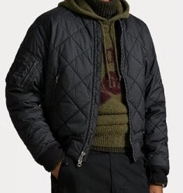 Polo Ralph Lauren Varsity Gewatteerd Bomberjack, zwart