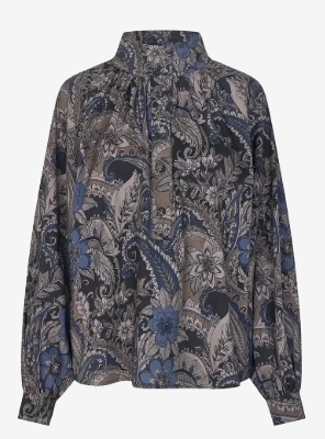 Dea Kudibal Bloemenprint Dames blouse, zwart