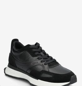 BOSS Leer Lage Sneakers, zwart