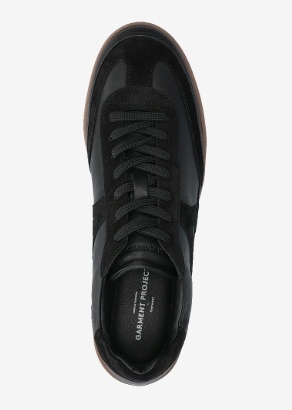 Garment Project Heren Leer Lage Sneakers, zwart