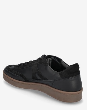 Garment Project Heren Leer Lage Sneakers, zwart