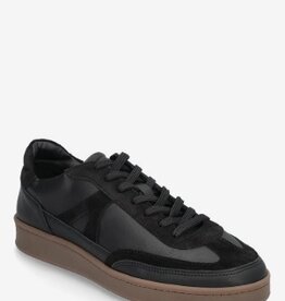 Garment Project Leer Lage Sneakers, zwart